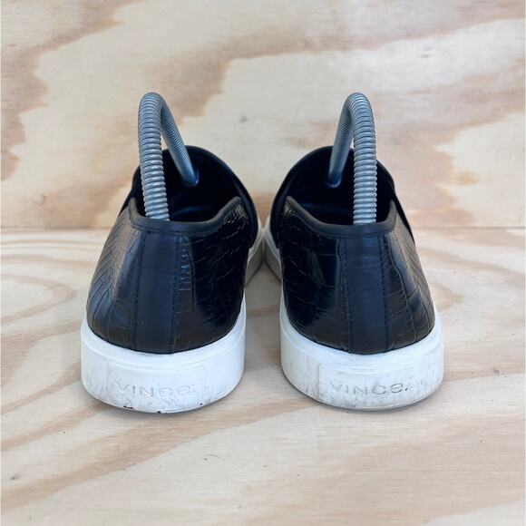 Vince - Preston Croc-Embossed - Slip-On Sneakers - Black - Women's - 8.5M - Picture 6 of 9